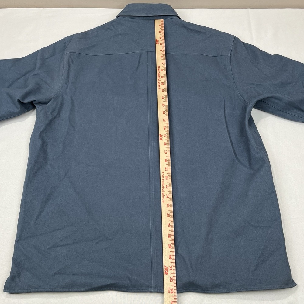 Levis‎ Chamois Flannel Shirt XL Jacket Shacket Pockets Lined Slate Blue - Picture 9 of 12